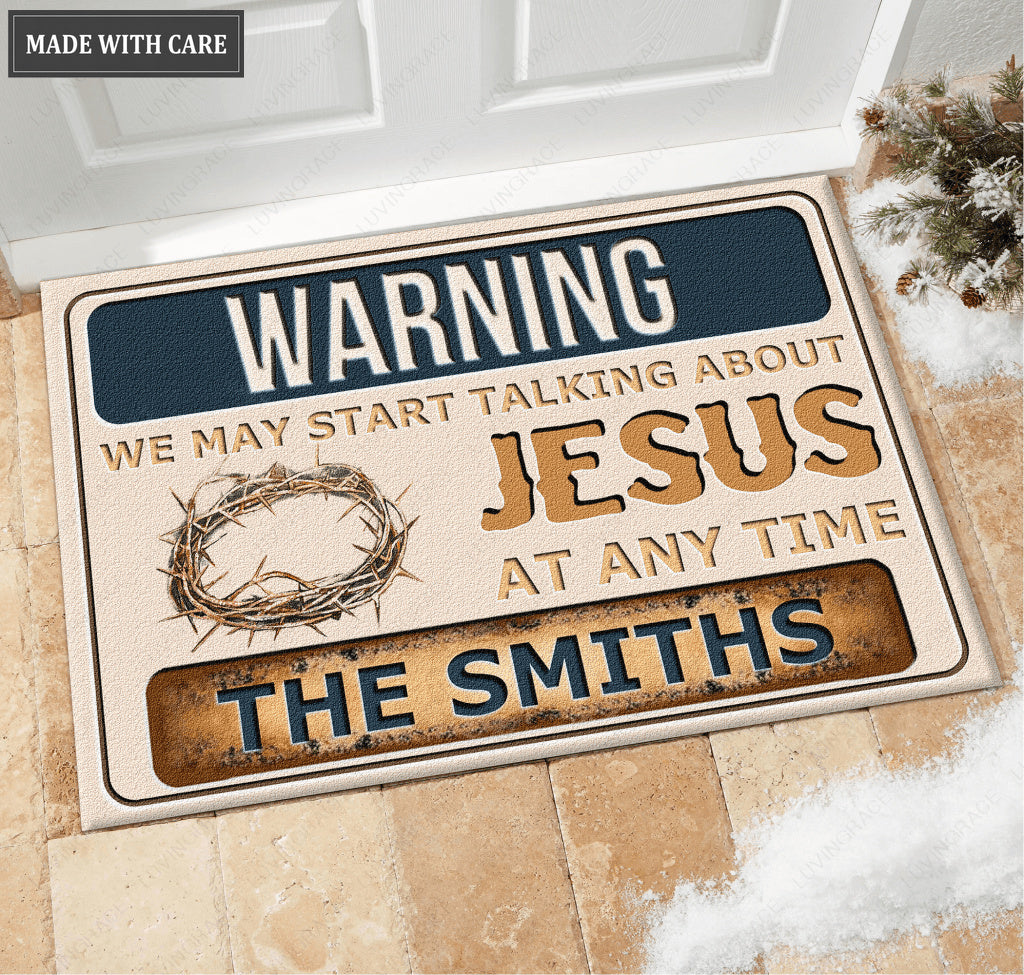 Warning We May Start Talking Personalized Doormat