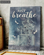 Glass Box Dandelion Just Breathe Wall Art
