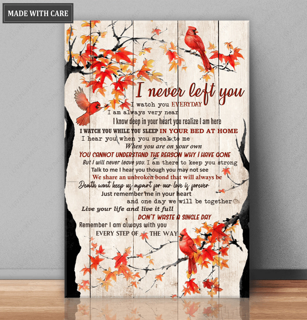 Orange Maple Red Cardinals I Never Left Wall Art