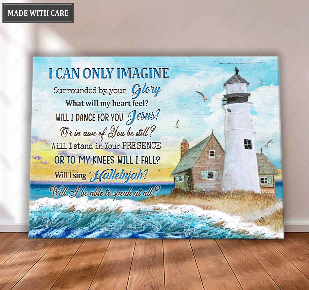 Ocean Lighthouse Surrounded By The Glory Wall Art