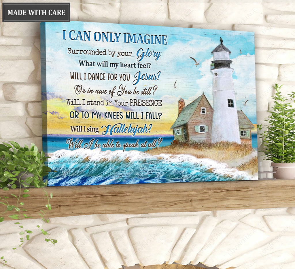 Ocean Lighthouse Surrounded By The Glory Wall Art