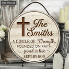 Personalized Our Family Is A Circle Of Strength Circle Sign