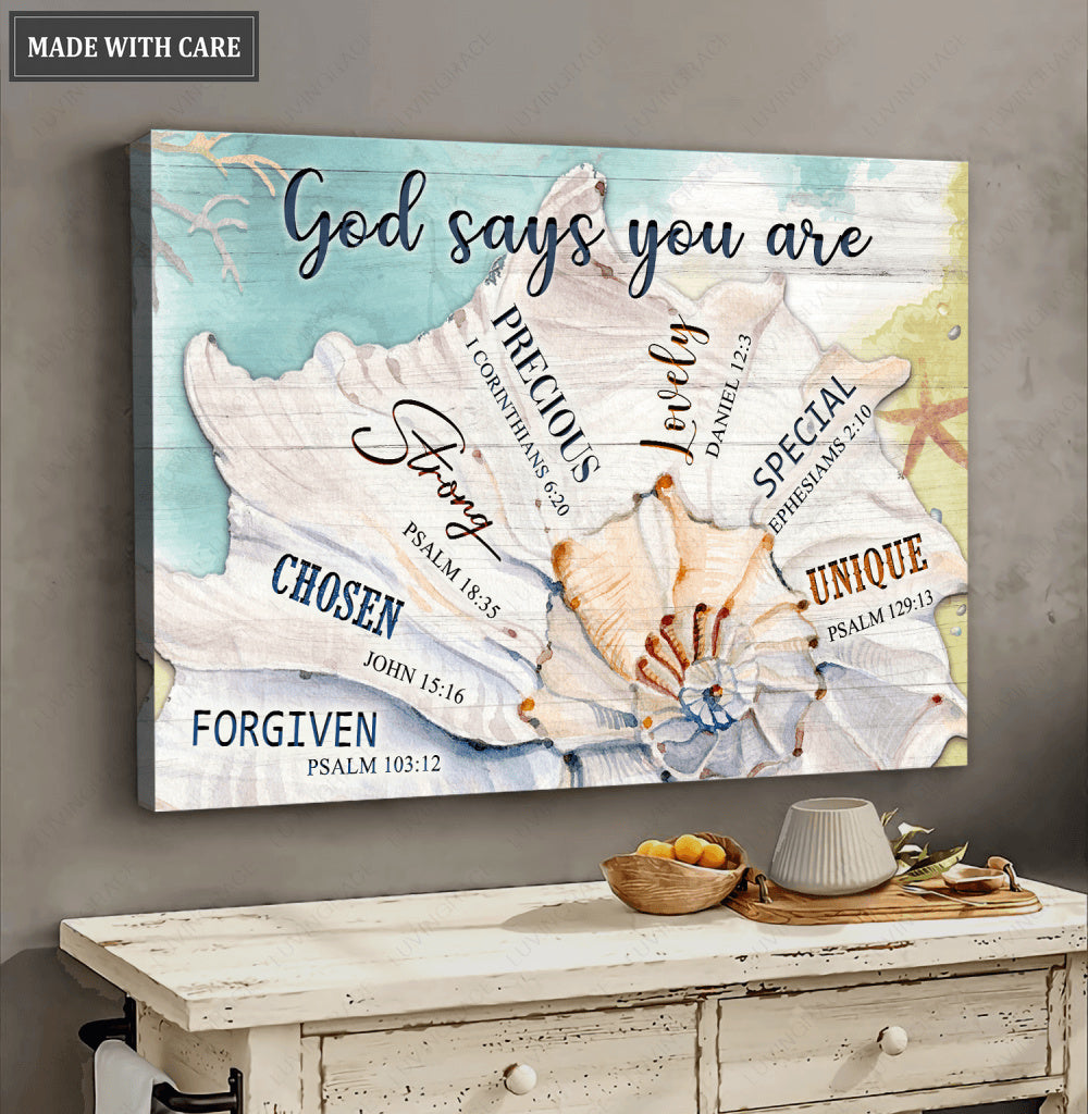 Seashell God Says You Are Wall Art