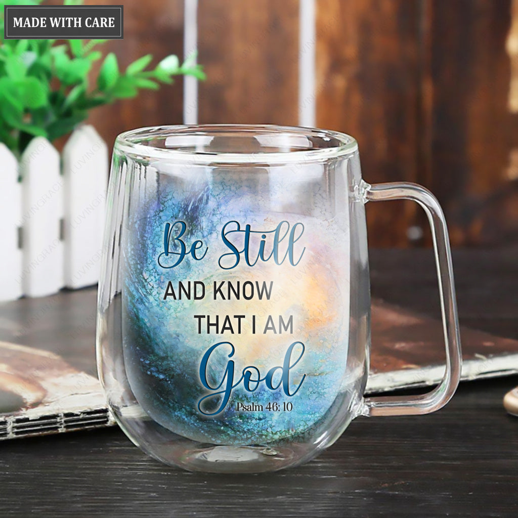 Jesus Saves Be Still Doubled-Wall Glass Mug