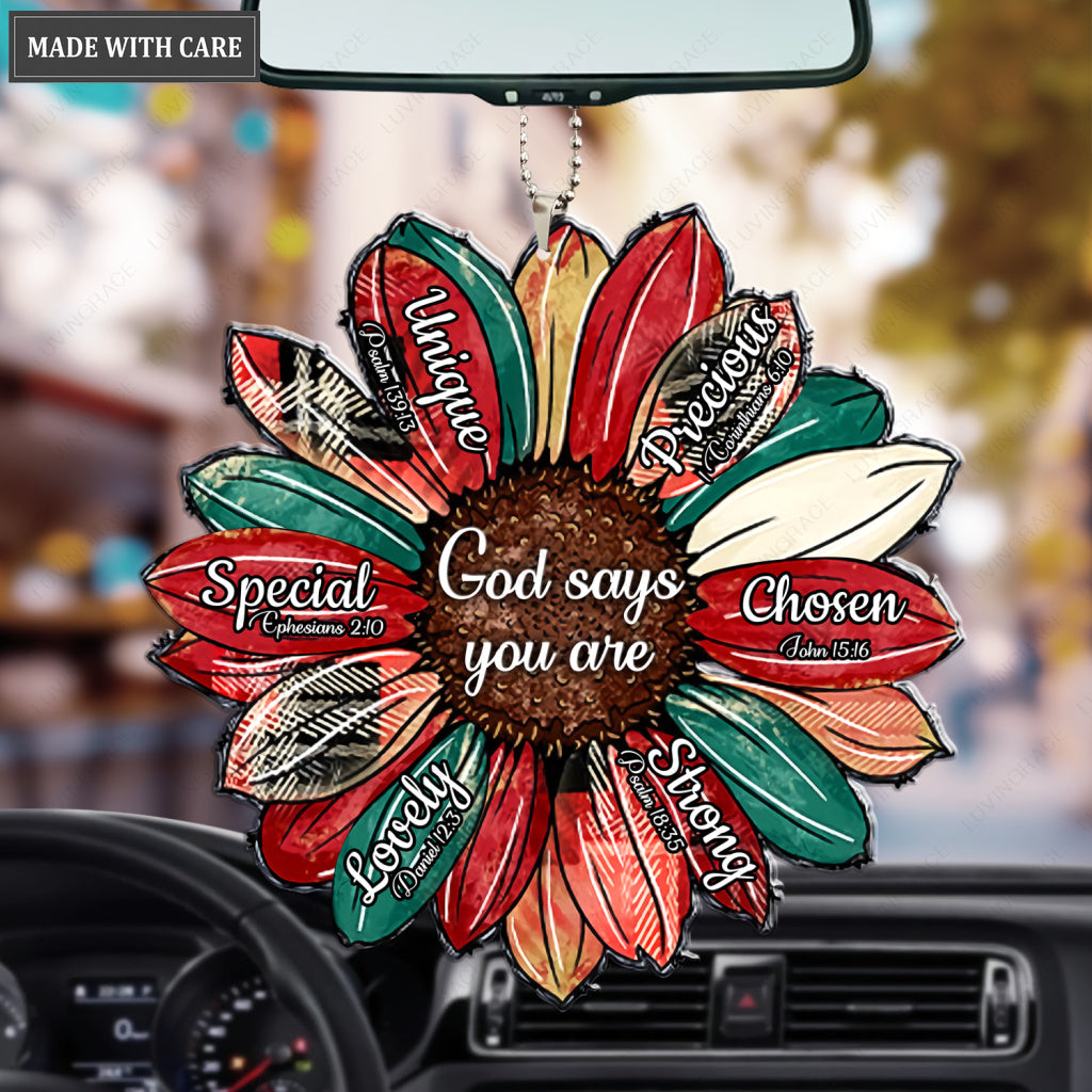 Christmas Sunflower God Says You Are Ornament