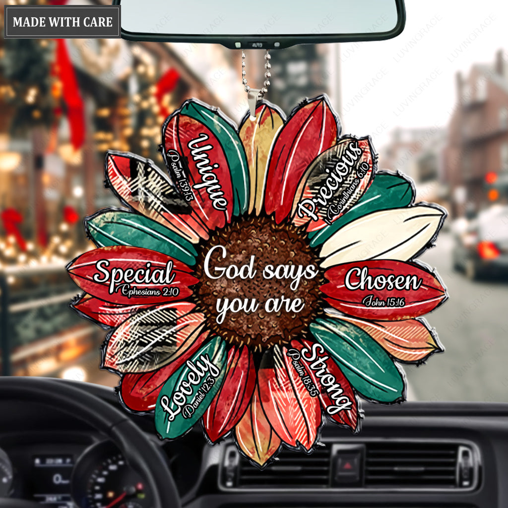 Christmas Sunflower God Says You Are Ornament