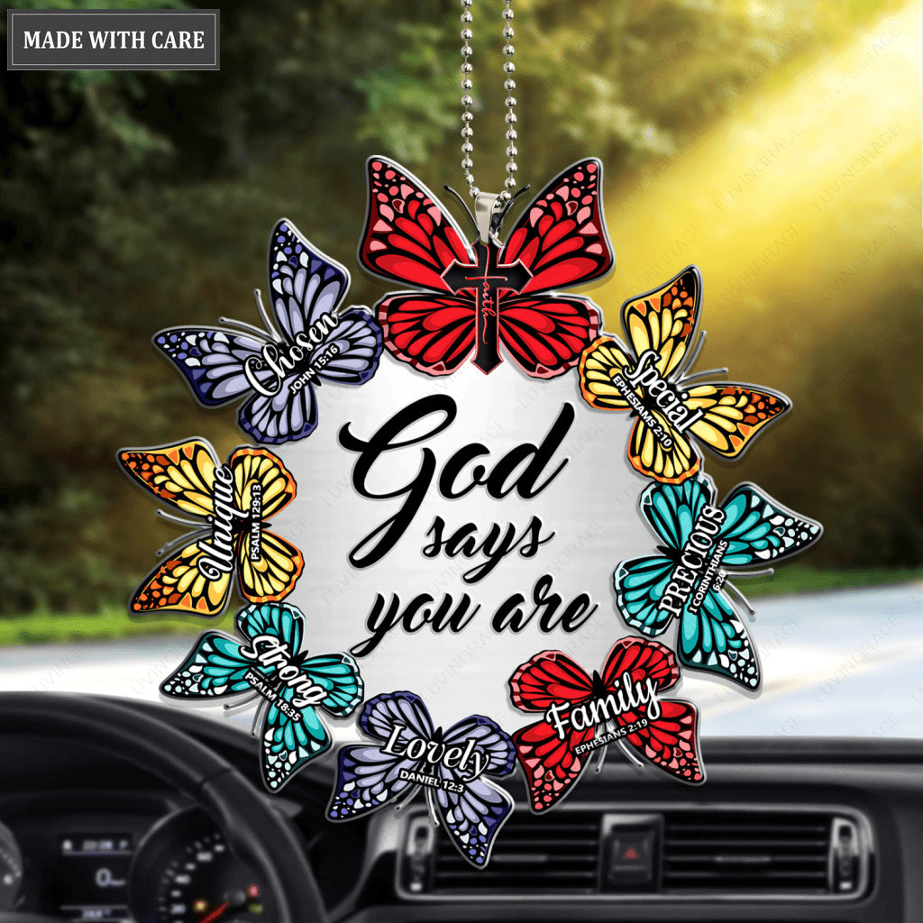 Circle Of Butterflies God Says You Are Ornament