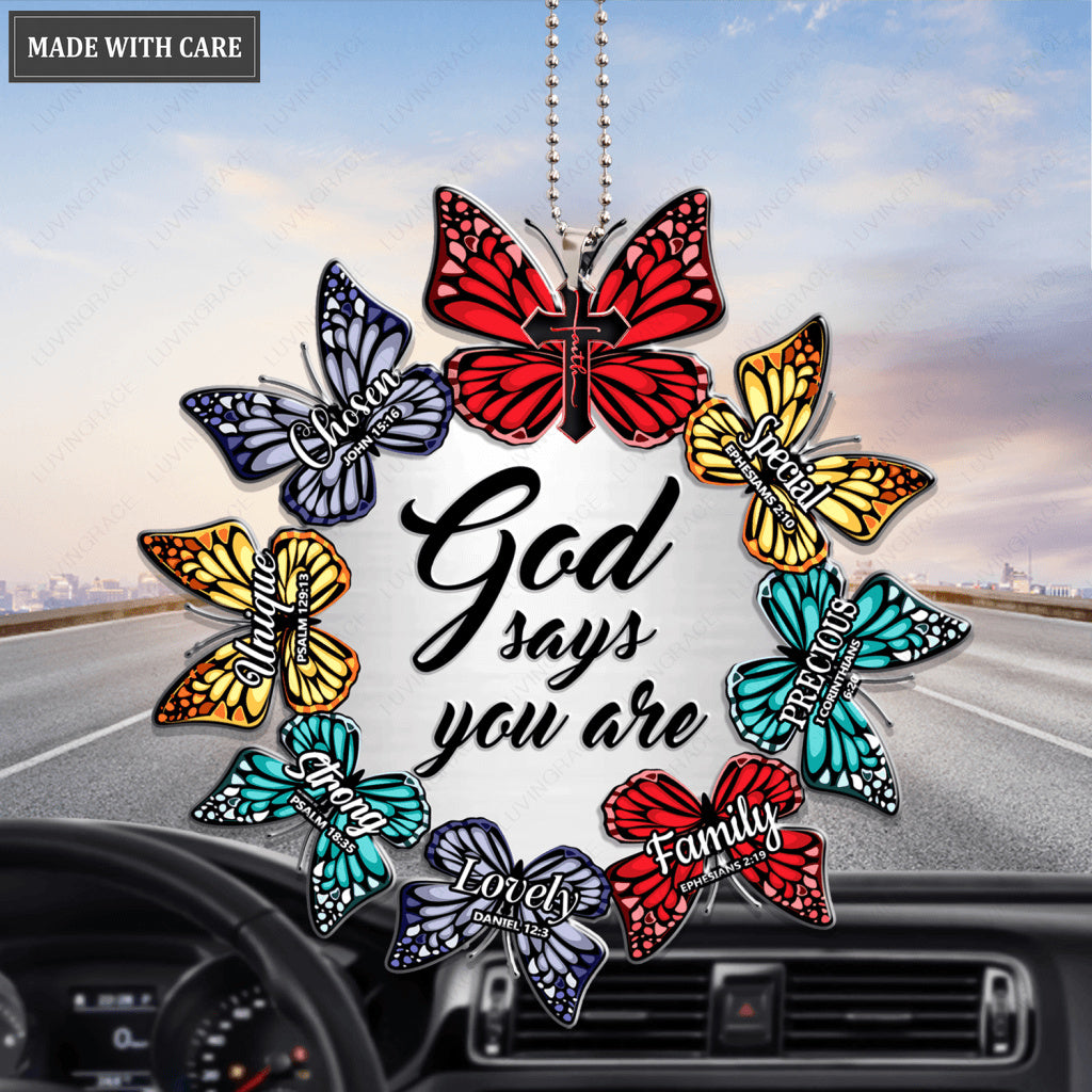 Circle Of Butterflies God Says You Are Ornament