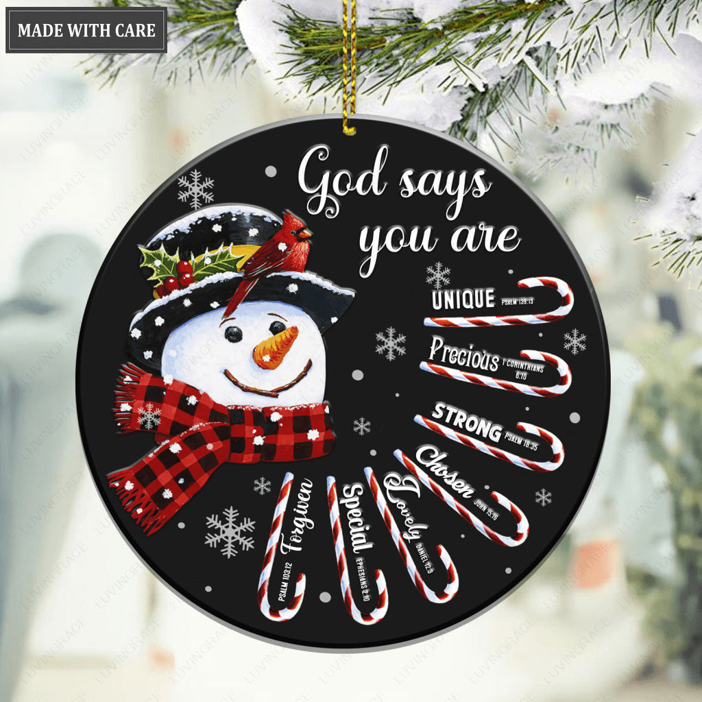 Snowman God Says You Are Ornament