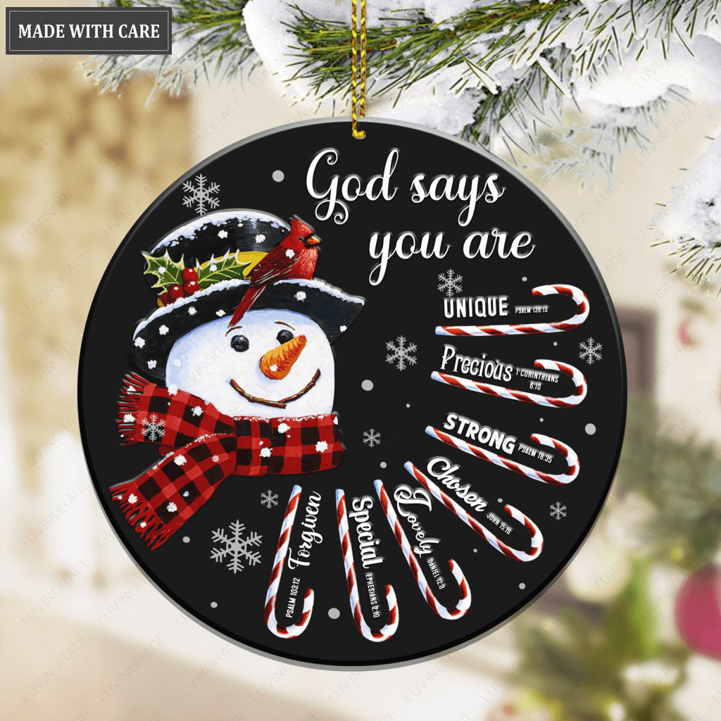 Snowman God Says You Are Ornament