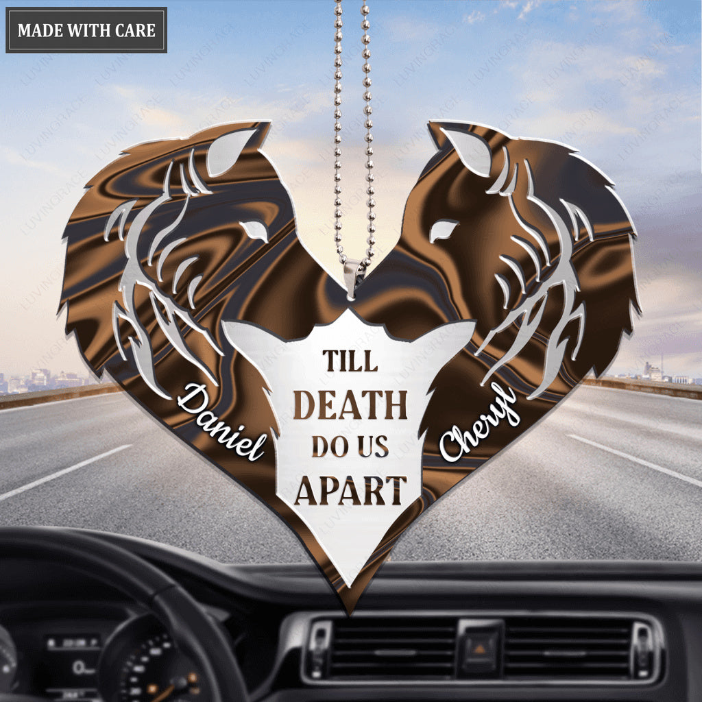 Hologram Wolf Couple Personalized Ornament
