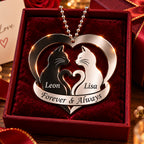 Personalized Names Furever in Love Cat Ornament - Sweet Gift for Couples