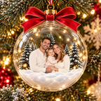 Christmas Snow Globe With Custom Photo – Personalized Ornament