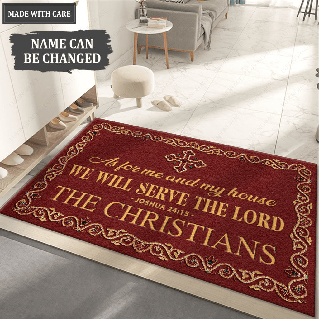 Personalized Christian Doormat Serve The Lord
