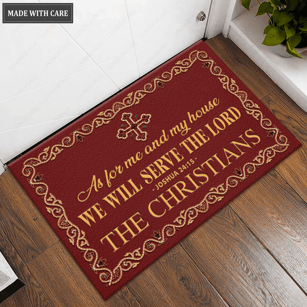 Personalized Christian Doormat Serve The Lord