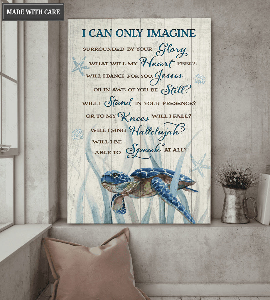 Turtle Will I Stand in Your Presence Vertical Canvas Wall Art