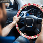Beautiful Pink Hibiscus Car Steering Wheel Cover