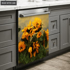 Kitchen Dishwasher Magnet Cover Beautiful Vintage Sunflower