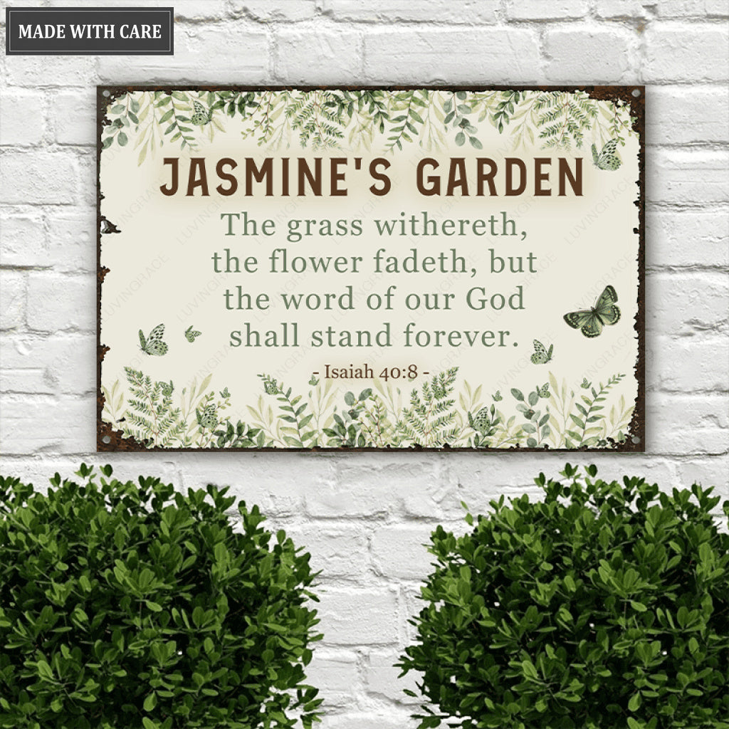 Personalized Garden Bible Metal Sign for Gardener