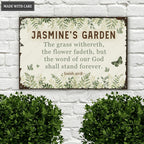 Personalized Garden Bible Metal Sign for Gardener