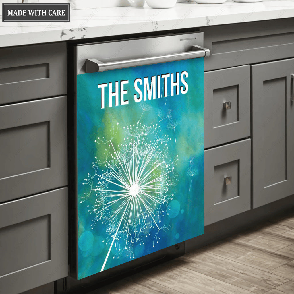 Personalized Kitchen Dishwasher Magnet Cover Beautiful Dandelion