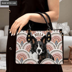 Vintage Boho Rainbow Pet Digital Painting Portrait - Personalized Custom Leather Bag