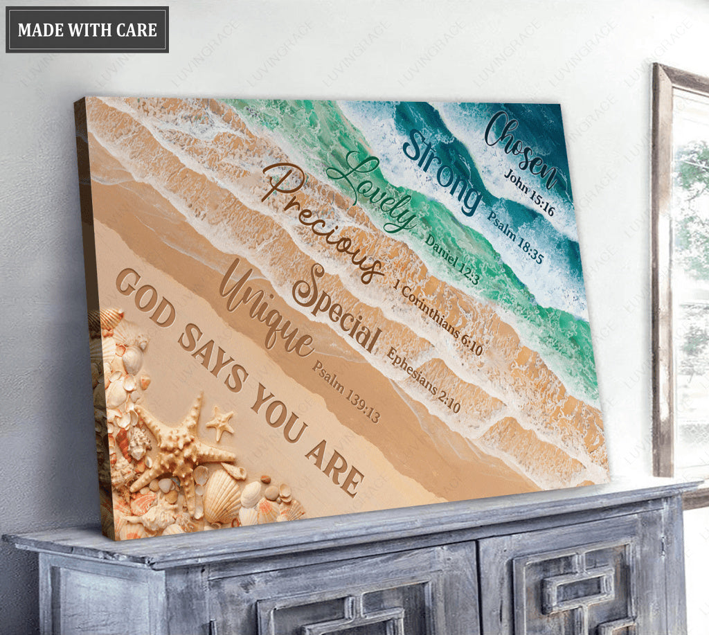 Beach God Says You Are Wall Art