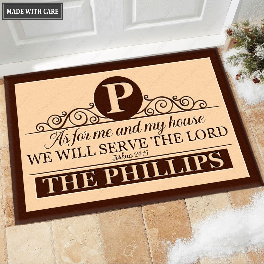 Luvingrace M79 Luxury Monogram Collection As For My House Personalized Doormat