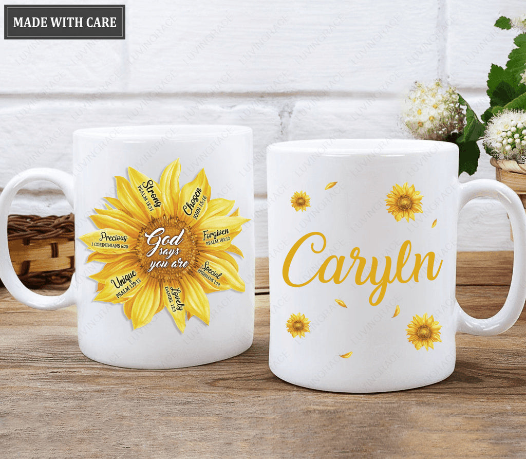 Personalized Sun Flower God Says You Are Mug