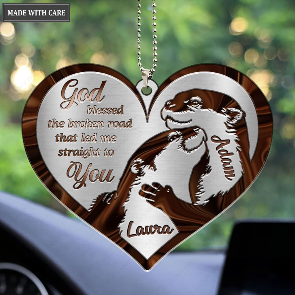 Luvingrace M101 Otter Couple God Blessed Personalized Ornament
