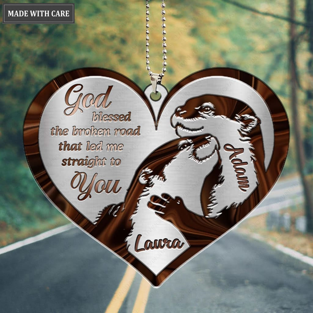 Luvingrace M101 Otter Couple God Blessed Personalized Ornament