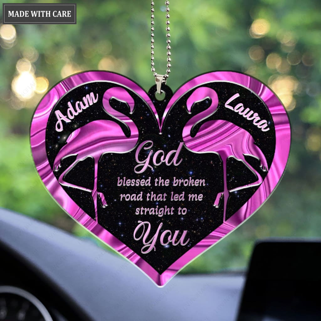 Luvingrace M103 Flamingo Couple God Blessed Personalized Ornament