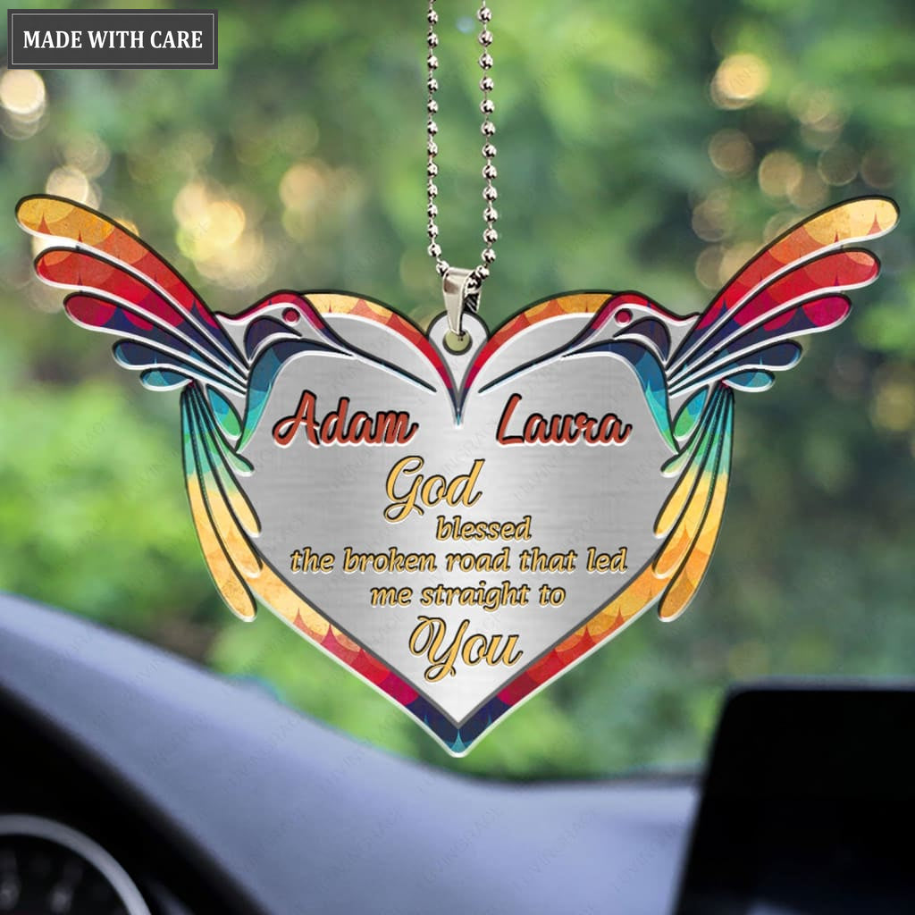 Luvingrace M105 Hummingbird Couple God Blessed Personalized Ornament