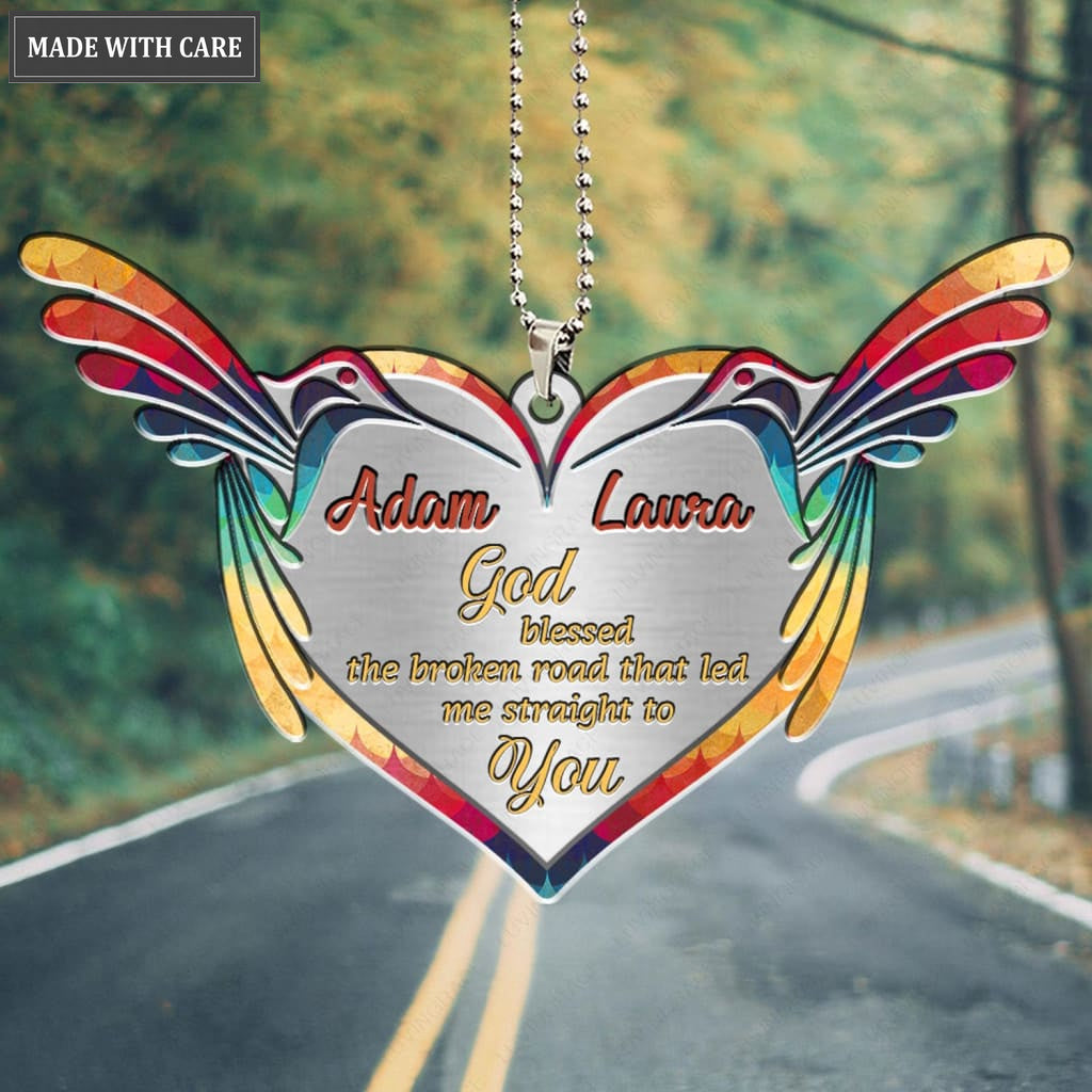 Luvingrace M105 Hummingbird Couple God Blessed Personalized Ornament