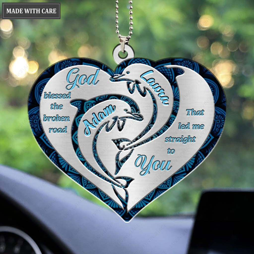 Luvingrace M106 Dolphin Couple God Blessed Personalized Ornament