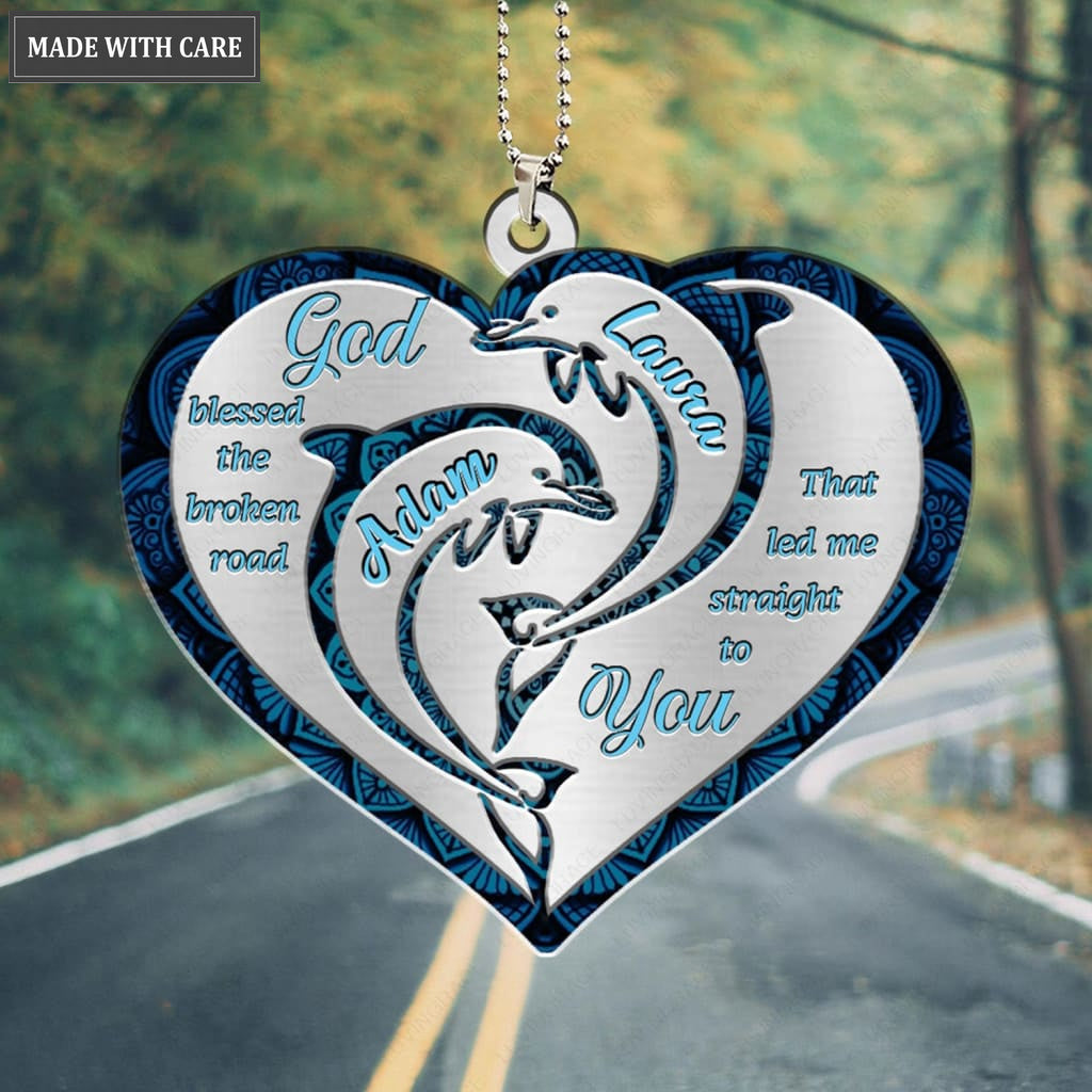 Luvingrace M106 Dolphin Couple God Blessed Personalized Ornament