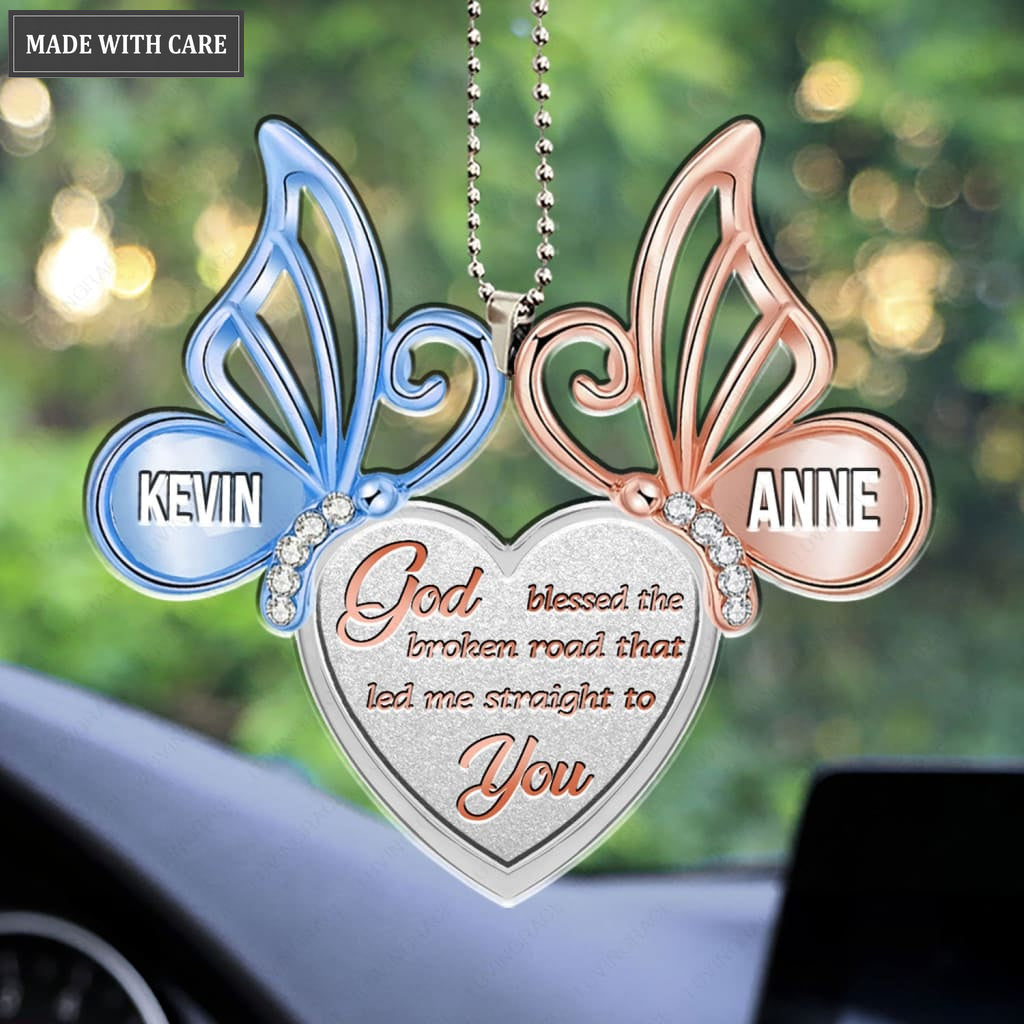 Luvingrace M95 Butterfly Couple God Blessed Personalized Ornament