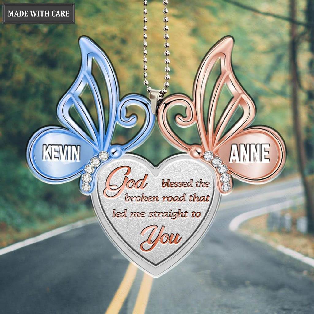 Luvingrace M95 Butterfly Couple God Blessed Personalized Ornament