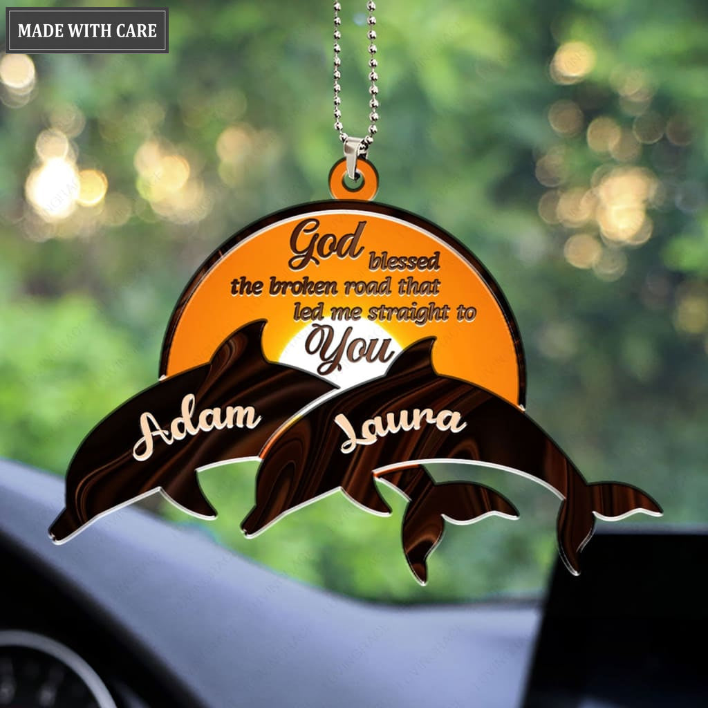 Luvingrace M97 Dolphin Couple God Blessed Personalized Ornament