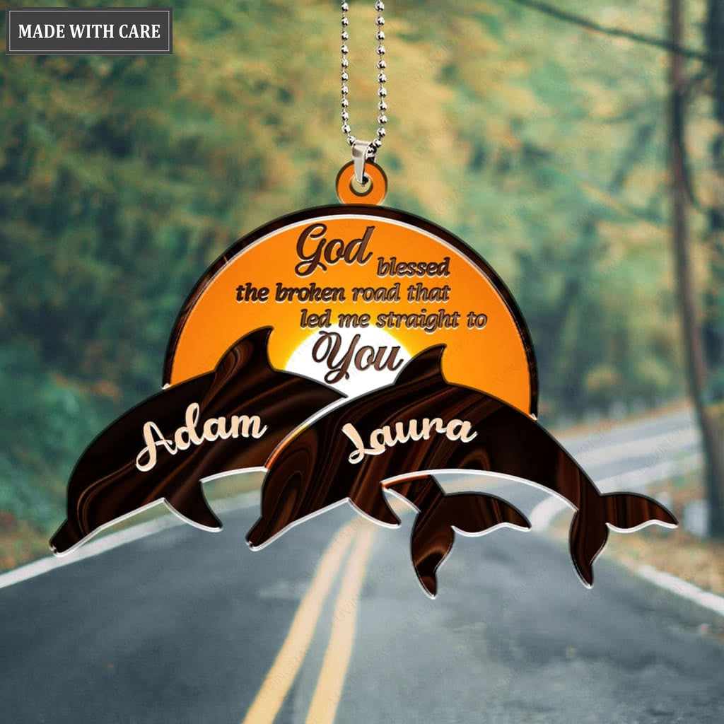 Luvingrace M97 Dolphin Couple God Blessed Personalized Ornament