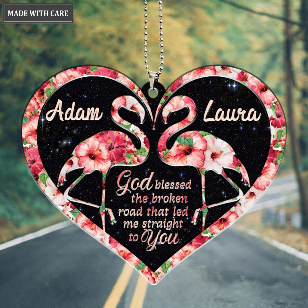 Luvingrace M98 Flamingo Couple God Blessed Personalized Ornament