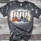 Guitar God Says You Are Unique Special Bleached T-Shirt