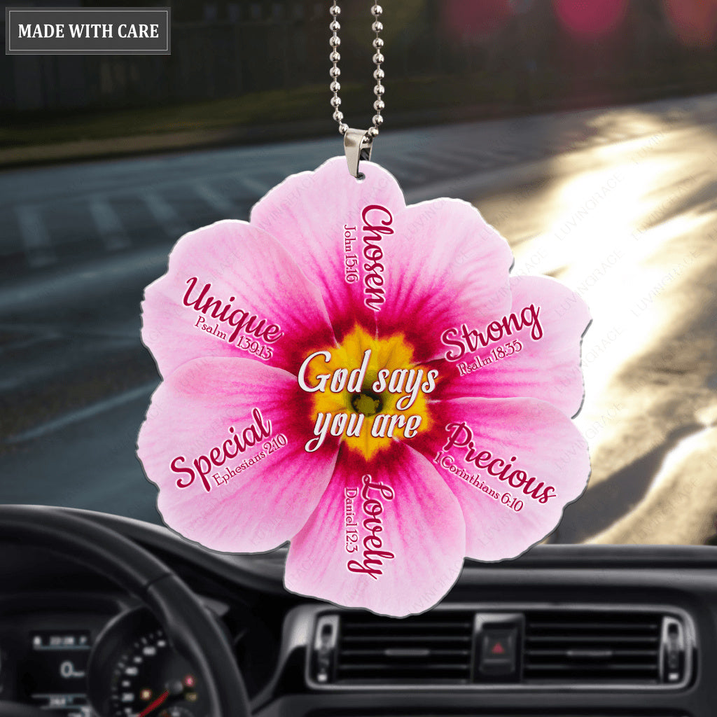 Pink Primrose God Says You Are Ornament