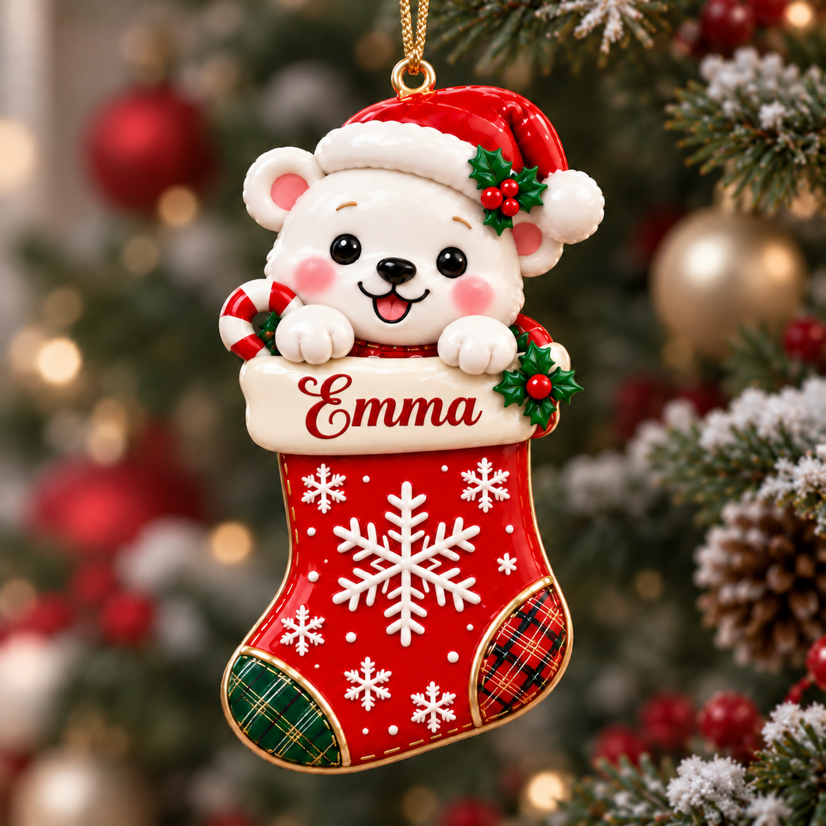 3D Personalized Christmas Stocking Ornament – Choose Your Character