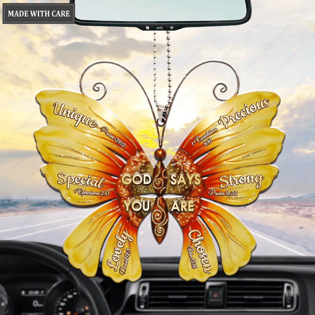 Sunflower And Butterfly God Says You Are Ornament