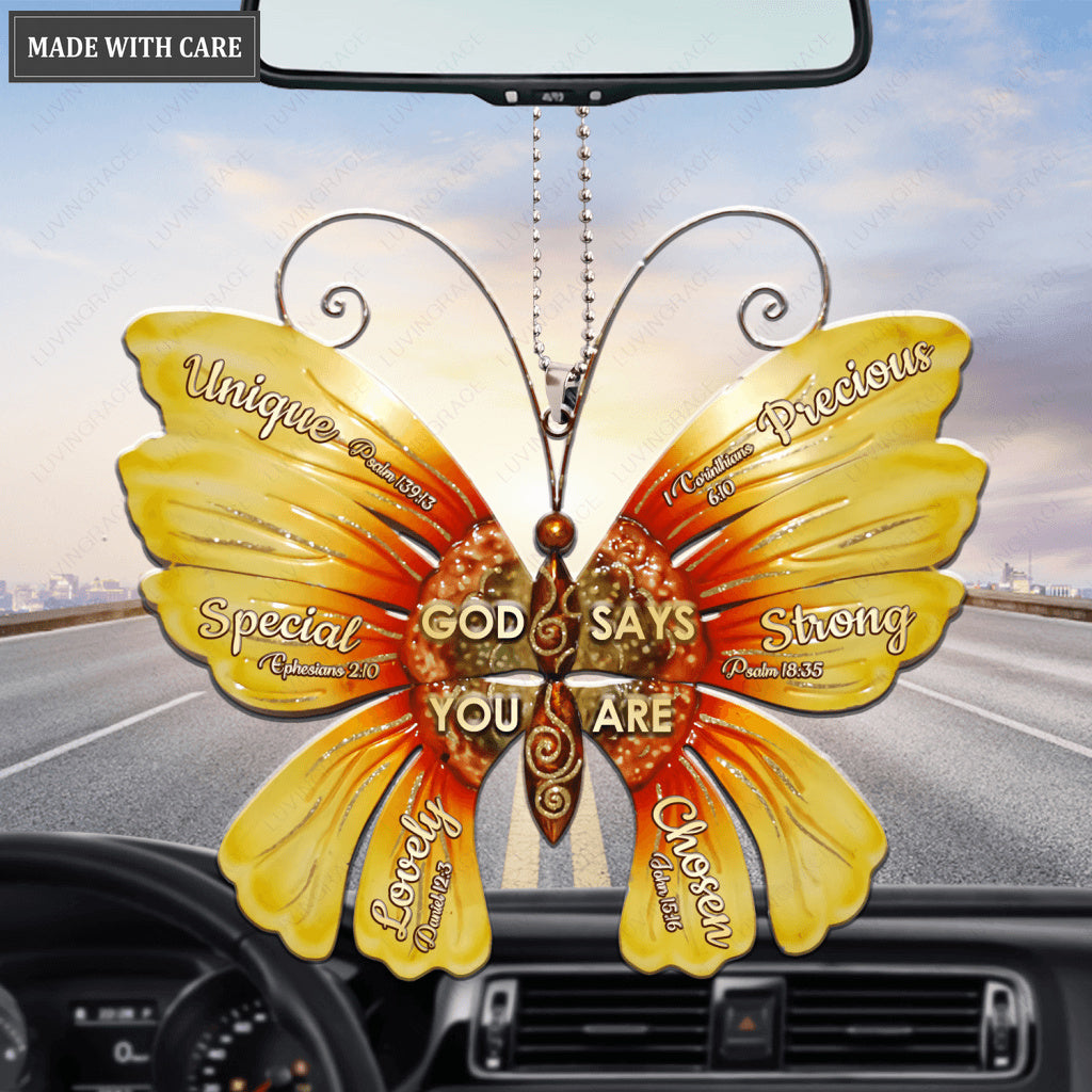 Sunflower And Butterfly God Says You Are Ornament