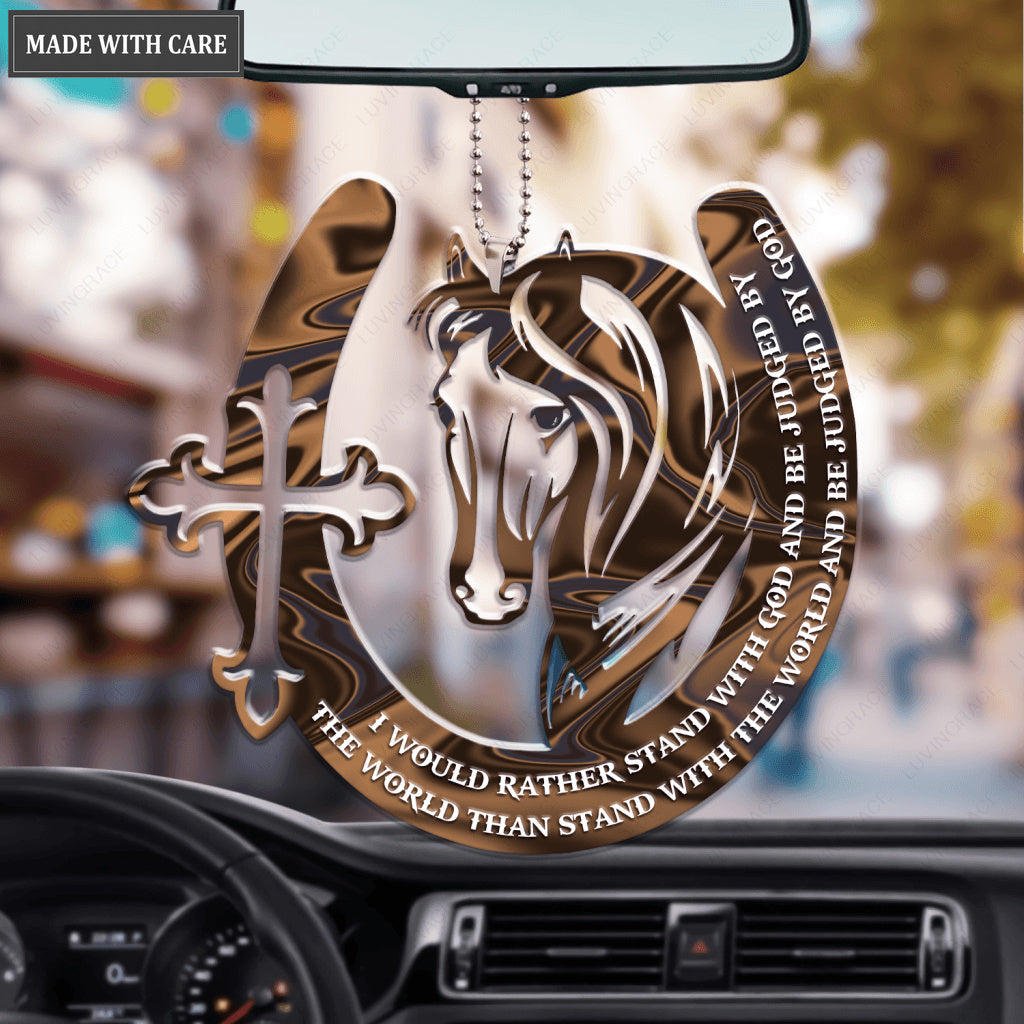 Horse Head And Cross Stand With God Ornament