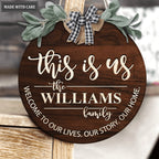 Personalized This Is Us Welcome To Our Lives Bow Door Hanger