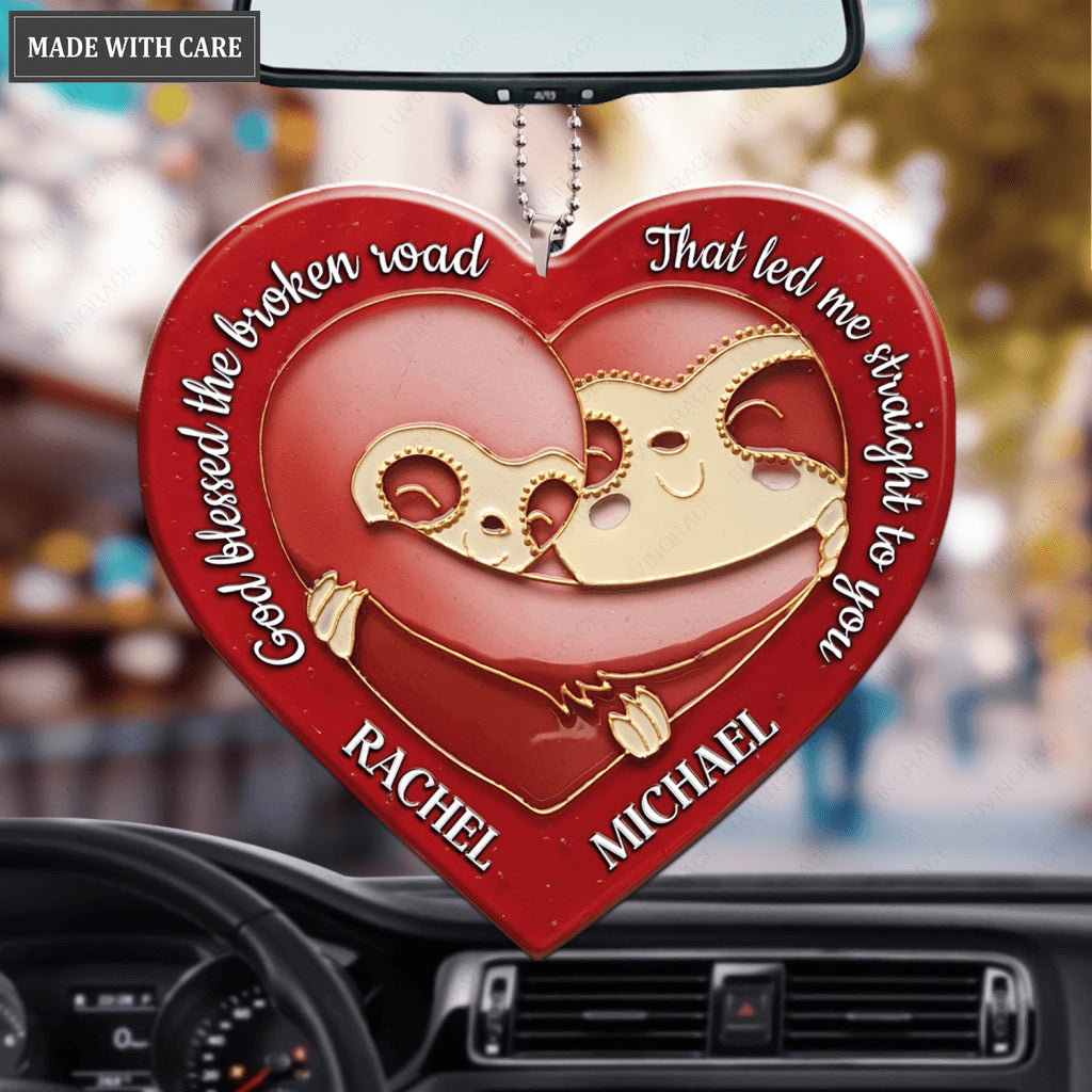 Sloth Couple God Blessed Personalized Ornament