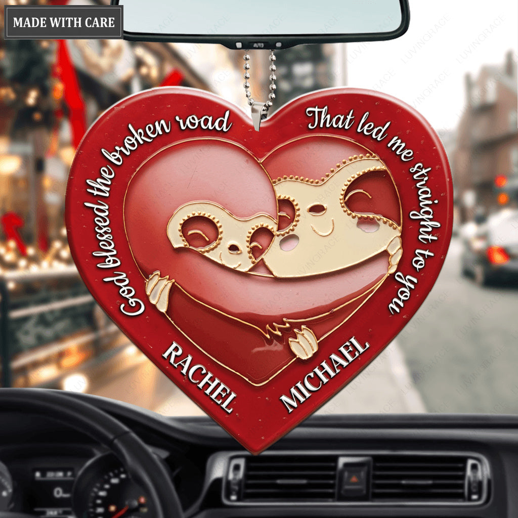 Sloth Couple God Blessed Personalized Ornament